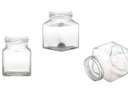 Staklena kockasta tegla za med ili kafu 212mL (za T.O. 58 zatvarač) - bez zatvarača-slika_proizvoda