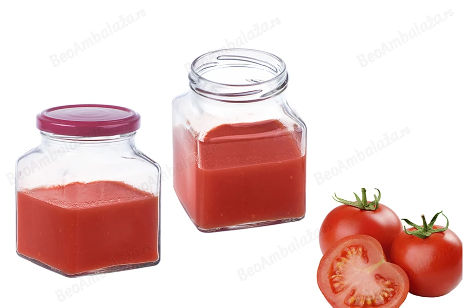 Staklena kockasta tegla za marmeladu 314mL (za T.O. 63 zatvarač) - bez zatvarača-grupa_slika