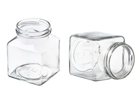 Staklena kockasta tegla za marmeladu 314mL (za T.O. 63 zatvarač) - bez zatvarača-1