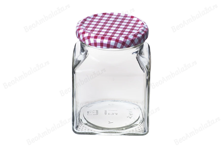 Staklena kockasta tegla za marmeladu 314mL (za T.O. 63 zatvarač) - bez zatvarača-grupa_slika