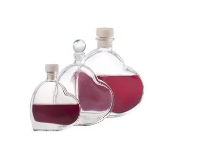 Staklena flašica u obliku srca 100mL-3