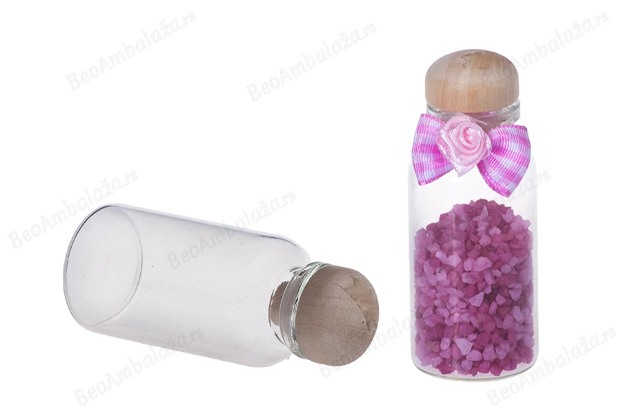 Bočica za poklončiće sa drvenim čepom, 27x58 mm - 12 kom-slika_proizvoda