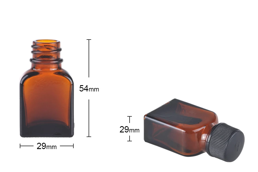 Staklena smeđa bočica 8mL sa crnim plastičnim zatvaračem i čepom Staklena smeđa bočica 8mL sa crnim plastičnim zatvaračem i čepom