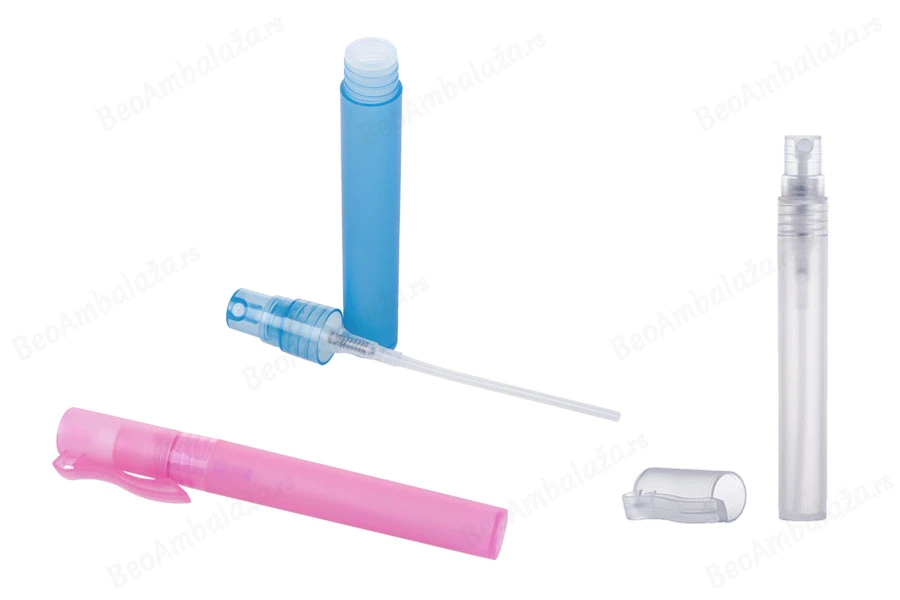 Plastična minijaturna bočica 10mL za parfeme, u 3 boje (poluprovidna, plava ili roze) - 25 kom-slika_proizvoda