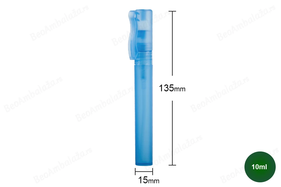 Plastična minijaturna bočica 10mL za parfeme, u 3 boje (poluprovidna, plava ili roze) - 25 kom-dimenzije_slike