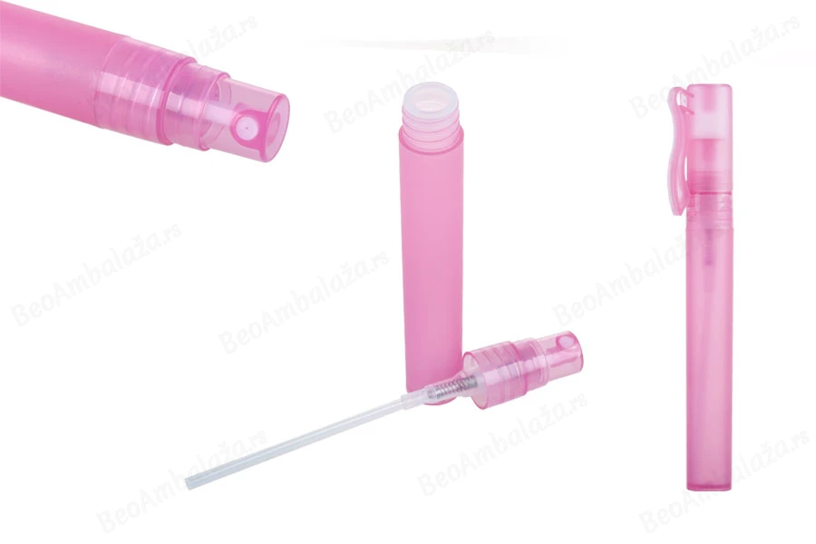 Plastična minijaturna bočica 10mL za parfeme, u 3 boje (poluprovidna, plava ili roze) - 25 kom-grupa_slika