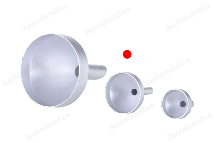 Aluminijumski levak u MAT srebrnoj boji sa prečnikom 25 mm, donji deo 4mm-grupa_slika