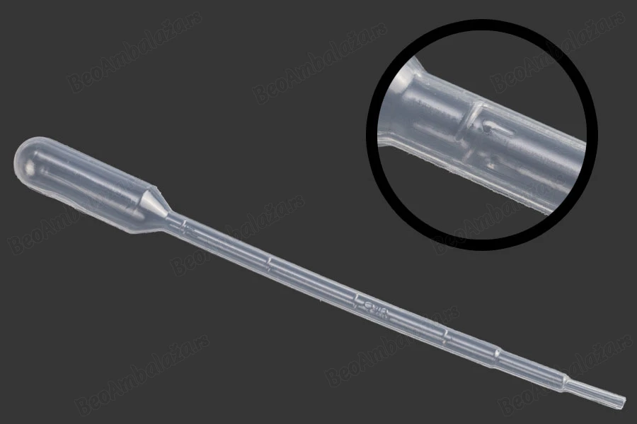 Plastična pipeta 1mL sa mernim oznakama za zapreminu - 100 kom-dimenzije_slike