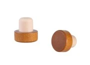 Čep od sintetičke silikonske plute f23 mm sa tamno-braon drvenim vrhom-slika_proizvoda