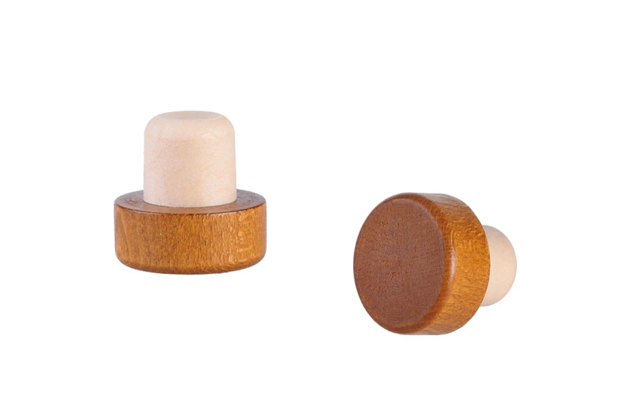 Čep od sintetičke silikonske plute f23 mm sa tamno-braon drvenim vrhom-slika_proizvoda