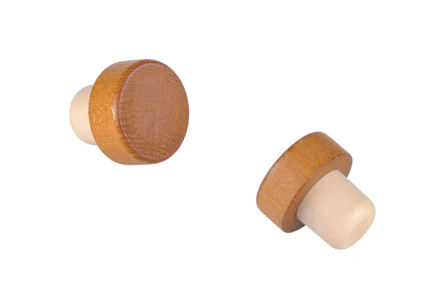 Čep od sintetičke silikonske plute f23 mm sa drvenom glavom u svetlo braon boji Čep od sintetičke silikonske plute f23 mm sa drvenom glavom u svetlo braon boji