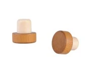 Čep od sintetičke silikonske plute f23 mm sa drvenom glavom u svetlo braon boji Čep od sintetičke silikonske plute f23 mm sa drvenom glavom u svetlo braon boji