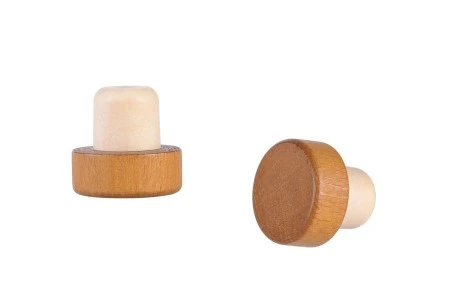 Čep od sintetičke silikonske plute f23 mm sa drvenom glavom u svetlo braon boji-dimenzije_slike