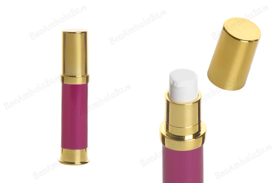 Airless akrilna roze bočica 10mL za kreme - 12 kom-slika_proizvoda