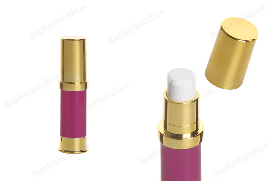 Airless akrilna zlatno-roze bočica 5mL za kreme - 12 kom-slika_proizvoda