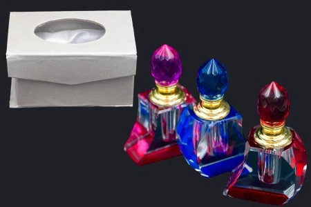 Kristalna bočica za parfem od 5 ml sa kristalnim poklopcem i iglom u 3 boje-5
