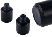 Staklena okrugla bočica 15mL u crnoj MAT boji-