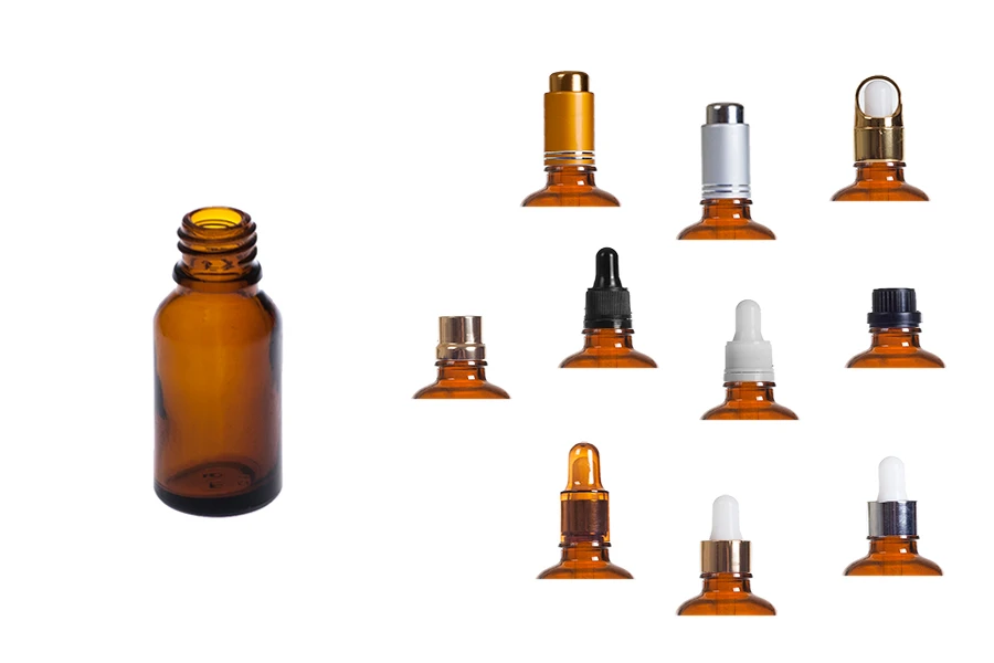Braon staklena bočica za etarska ulja 15mL, sa grlom PP18 - bez zatvarača Braon staklena bočica za etarska ulja 15mL, sa grlom PP18 - bez zatvarača