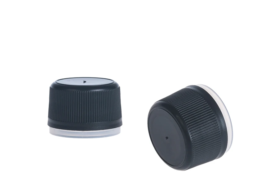 Plastični čep u crnoj boji sa sigurnosnim prstenom PP 24 Plastični čep u crnoj boji sa sigurnosnim prstenom PP 24-dimenzije_slike