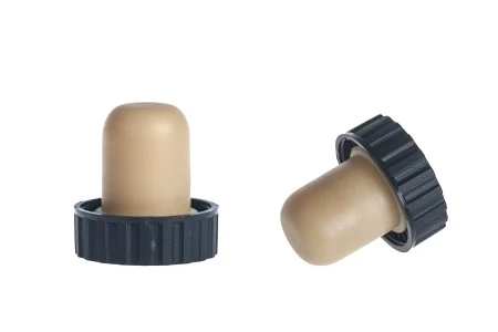 Čep od silikonske plute f17 sa plastičnim crnim rebrastim vrhom-2