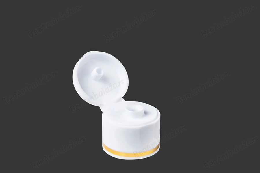 Beli plastični flip top poklopac 24/410-dimenzije_slike