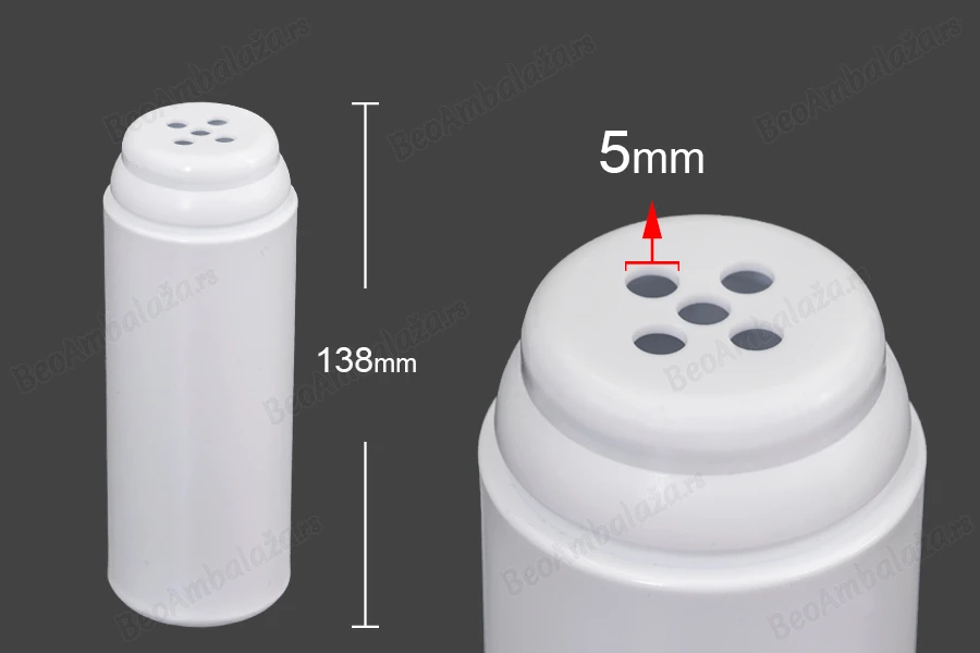Plastični beli čep sa poklopcem sa malim otvorima od 5mm-dimenzije_slike