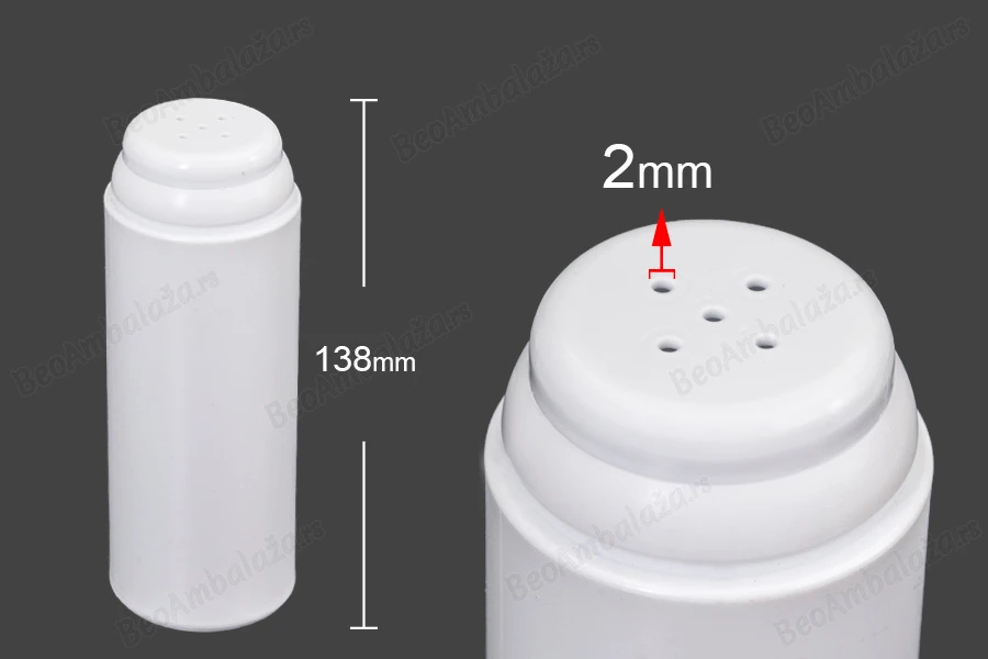 Plastični beli čep sa poklopcem sa malim otvorima od 2 mm-dimenzije_slike