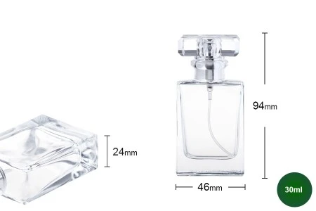 Staklena bočica za parfeme 30mL sa zatvaračem i sprejom (PP 15)-3