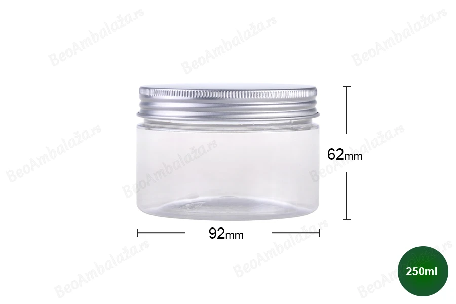 Providna PET kutija 250mL sa srebrnim aluminijumskim zatvaračem sa zaptivkom - 6 kom-dimenzije_slike