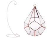 Stakleni ukrasni svećnjak koji se kači, sa metalnim postoljem-grupa_slika