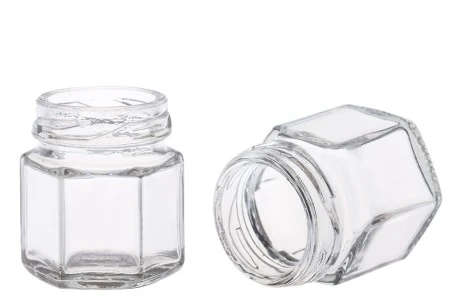 Staklena šestougaona teglica 30mL-1