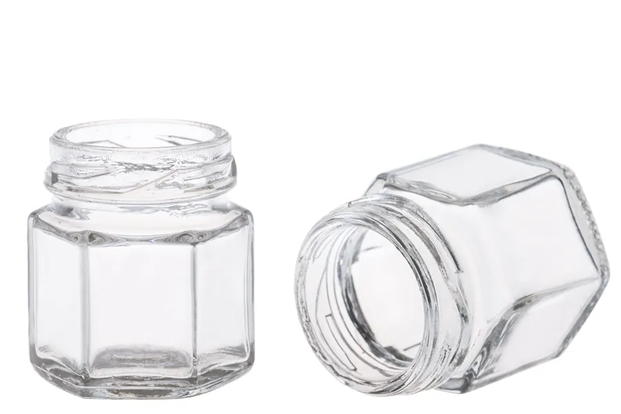 Staklena šestougaona teglica 30mL