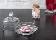 Ukrasna staklena kockasta posuda sa staklenim poklopcem-dimenzije_slike