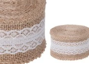 Traka od jute sa čipkom, 55 mm (1 komad je 4,3 m) Traka od jute sa čipkom, 55 mm (1 komad je 4,3 m)