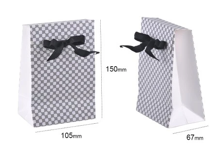 Papirno poklon-pakovanje 105x67x150mm, sa crnom gro mašnom 10mm - 20 kom-5