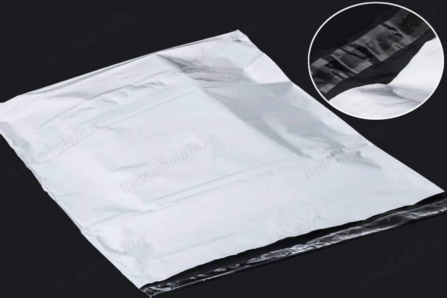 Plastična bela PE kesa 380x520mm sa samolepljivim zatvaranjem, za slanje poštom - 100 kom-slika_proizvoda