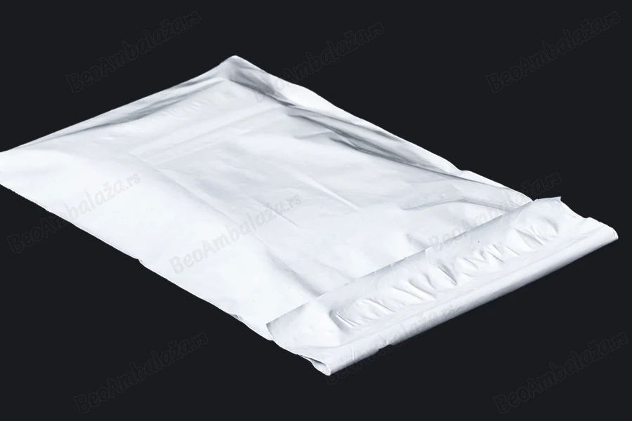 Plastična bela PE kesa 170x300mm sa samolepljivim zatvaranjem, za slanje poštom - 100 kom-