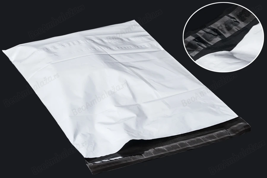 Plastična bela PE kesa 280x420mm sa samolepljivim zatvaranjem, za slanje poštom - 100 kom-slika_proizvoda
