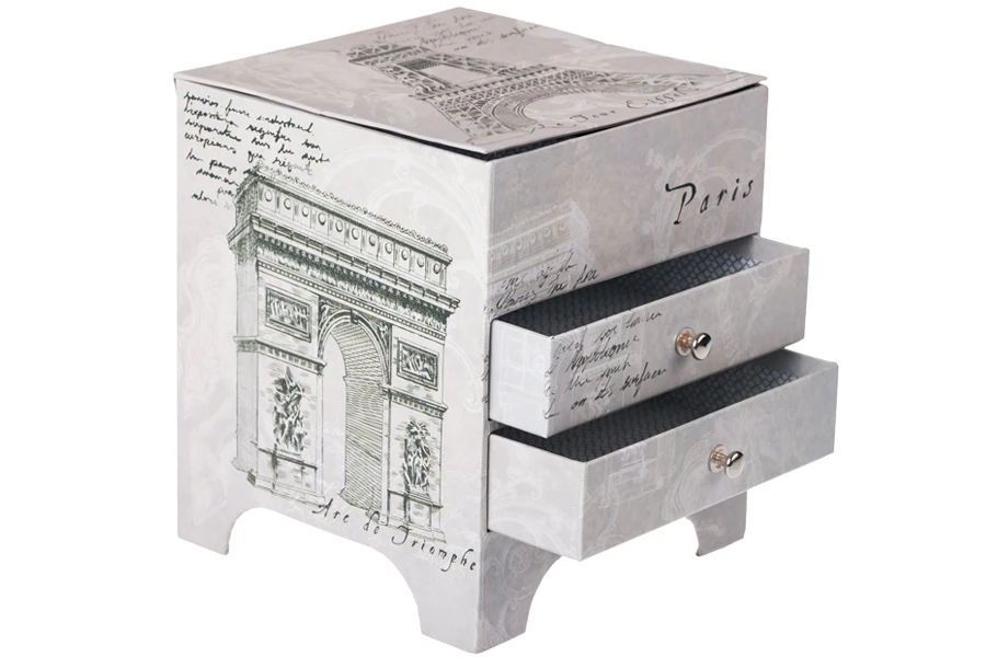 Kutija za nakit sa ogledalom i fiokama, motiv Ajfelov toranj-