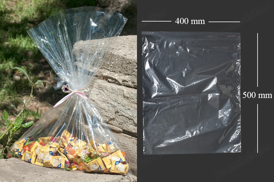Providne plastične kesice od skupljajuće folije  (POF - poliolefin) za hranu 400x500mm - 100 kom-slika_proizvoda