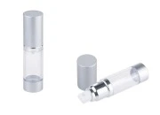 Airless plastična flašica 15mL za kreme, sa aluminijumskom osnovom i aluminijumskim zatvaračem