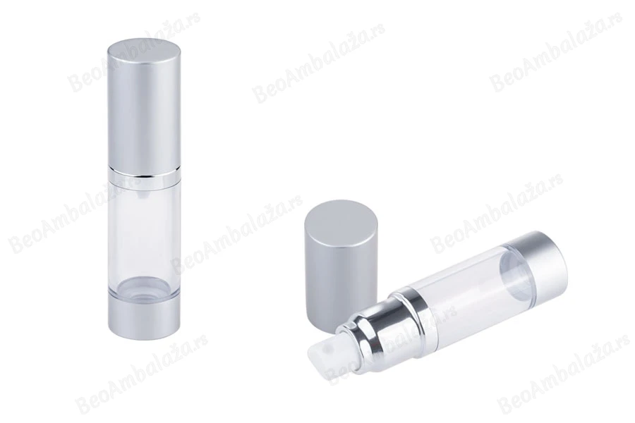 Airless plastična flašica 15mL za kreme, sa aluminijumskom osnovom i aluminijumskim zatvaračem-grupa_slika