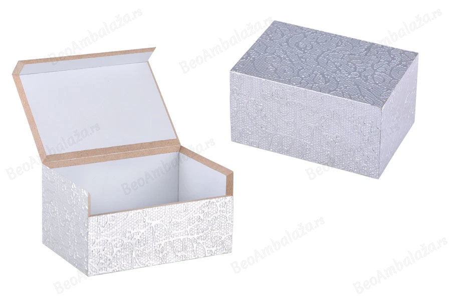 Višenamenska srebrna drvena kutija 75x50x40mm - 12 kom-slika_proizvoda