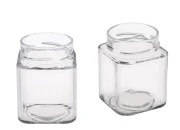 Staklena kockasta tegla za med 314mL (za T.O.70 Deep zatvarač) - bez zatvarača-slika_proizvoda
