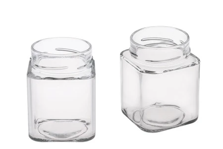Staklena kockasta tegla za med 314mL (za T.O.70 Deep zatvarač) - bez zatvarača-1
