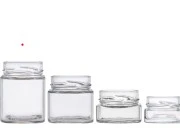 Staklena kockasta tegla za med 314mL (za T.O.70 Deep zatvarač) - bez zatvarača-grupa_slika