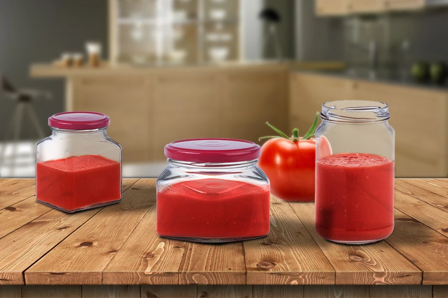 Trouglasta tegla za sos ili med 370mL - bez zatvarača Trouglasta tegla za sos ili med 370mL - bez zatvarača