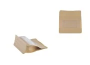 Kraft DoyPack 137x66x123mm - 50 kom vrećica na termo zatvaranje, sa prozorom, sigurnosnom tračicom i zipom, spoljnom i unutrašnjom providnom oblogom i četvrtastim dnom -dimenzije_slike