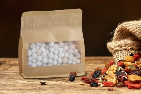 Kraft DoyPack vrećica na termo zatvaranje, sa prozorom, sigurnosnom tračicom i zipom, spoljnom i unutrašnjom providnom oblogom i četvrtastim dnom 137x66x123mm - 50 kom-7