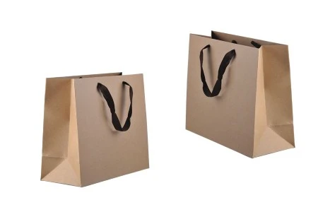 Papirna kraft ekološka kesa 330x140x280mm, sa braon trakom širine 20mm - 20 kom-1